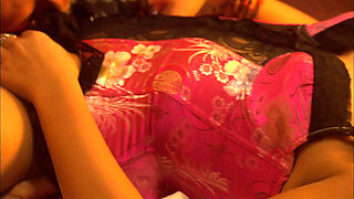 Asian beauty rides samurai's cock