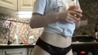 Teen With Her Fat Ass In The Kitchen