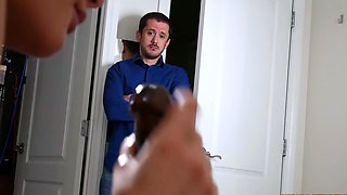 Dad s Thick Stud Scores A Teen Apal In Front Of Himself