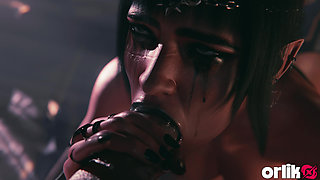 Shadowheart Baldur's Gate 3 Hot Sloppy Blowjob - Wet Messy 3D Animation