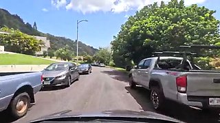 New Oahu road trip sex: Windward side fucking in car