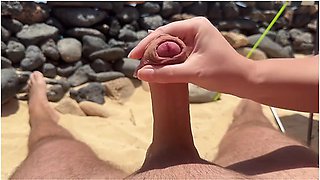Pov Shameless Public Blowjob On The Beach With Cum In Mouth