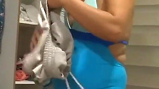 Stepmother Returns From the Beach, Undresses, Pees, Takes a Bath, Watches Me Jerk off