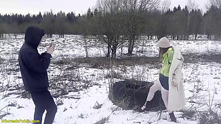My Girlfriend Gets Fucked Deep in Public in the Snow