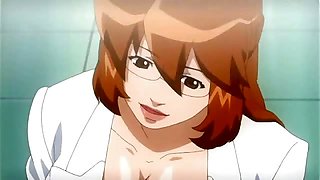 Babe stimulates pussy and cums in anime