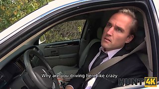 Hunt4k. random passerby scores sexy bride in the wedding limo