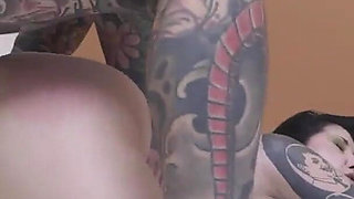 Facial Cumshot to Gothic Brunette
