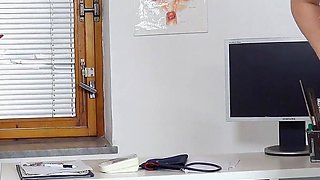Chubby Blonde Cayla Lyons Made to Cum in Gyno Chair