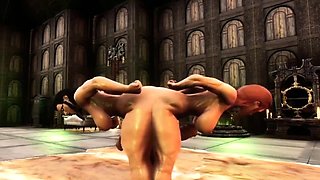 Foxy 3D Superwoman bounces up and down on a cock