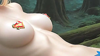 Beautiful Nude Elf Woman Gentle Lotion Clit Teasing in Pine Forest