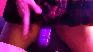 Shy amateur cam girl toying around with her pussy up close