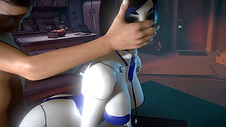 Anime robot gets down with the sexbot in a wild hentai scene