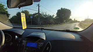 Stepson Drives His Horny Stepmother to the Office and She Teases Him on the Way to Work
