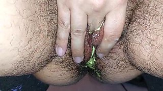 Amateur wife fingers pussy orgasm with moans. Latina hairy pussy, big ass, big tits