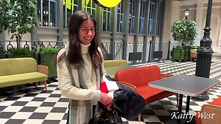 Real Porn Casting in a Mall Public Toilet