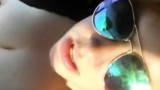 Big Tits Amateur Masturbates with Toy in Car