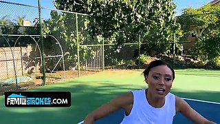 Innocent sonnie can't stop gawping at his stepmom's perfect tits