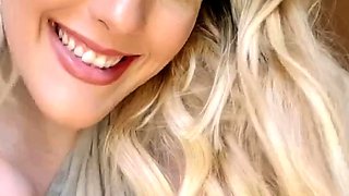 Curly Blonde Teen Records Solo Dildo Masturbation More at