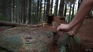 Go wild with the warm stranger in a woods - JISM ON MY FACE