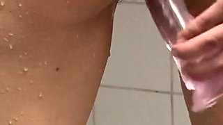 (full Video) Real Amateur - Fucking Myself in Shower with a Huge Dildo Makes Me Cum