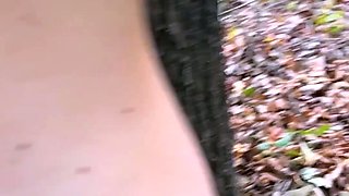 Risky Public Hiking Trail Striptease Leads to POV Blowjob