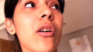 Cute amateur blowjob face cum on cam