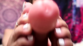 Urine fetish brunette teenie toying with both holes