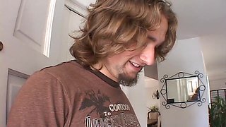 Bony honey squeals as she rails a monster man-meat on her taut puss