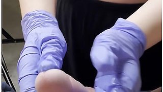 Gloved Nurse Performs Prostate Massage And Milks Him Until He Cums All Over Her Hand