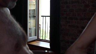 Kinky teen couple practices bdsm foot fetish