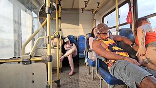 Married woman flirts with a stranger on the bus and ends up hooking up with him