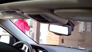 Cleo masturbating with the car wash vacuum