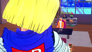 Kame Roshi Offers Help to Android 18 in Exchange for a Favor - Dragon Ball Zex Series