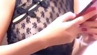 Live broadcast with a very sexy figure