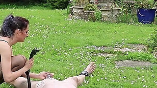 Slave Husband Flogged - Outdoor Bondage