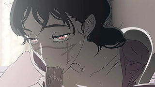 Yoru Asa Give Incredible Blowjob ( Cartoon )