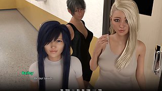 Naked at school in the run of shame featuring big boob mommy