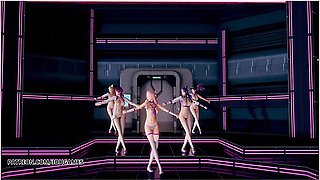 [mmd] Dreamcatcher - Scream Striptease Ahri Akali Kaisa Evelynn Seraphine Kda League Of Legend