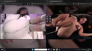 Busty brunette with big boobs rides cock
