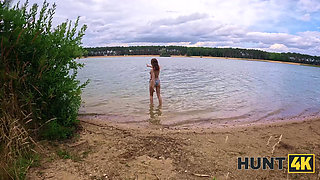 HUNT4K. He spotted the Couple at a Nudist beach and joined them