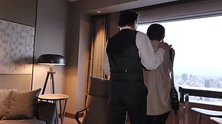 Japanese teen in white cotton panties masturbates