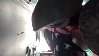 Watch me fuck a girl in doggystyle position and cum in her slutty mouth