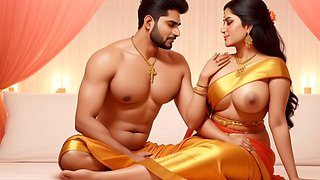 Cartoon fantasy about a hot Indian aunty giving anal lessons