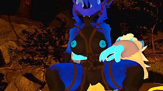 Chick Nardo Tory gets wild camping ride on a furry brute