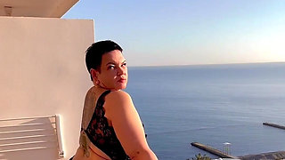 Beautiful Lingerie on the Balcony by the Sea
