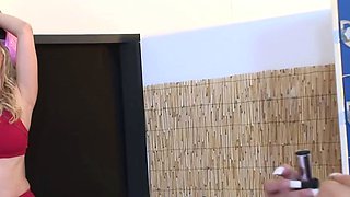 Naughty Blonde Bombshells Give Sex Craving Trainer a Rough