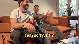 Straight friend jerks off with bi buddy