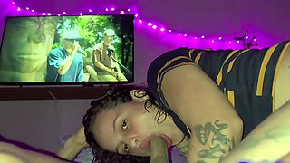 Tattooed Blonde POV – Slow Oral Tease Turns Into a Wild