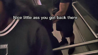 Shy Girl Gets Convinced in Elevator to Swallow a Stranger's Cum