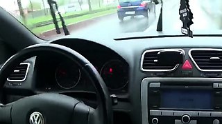 Public City Car Ride Solo Female Orgasm with a Sex Toy